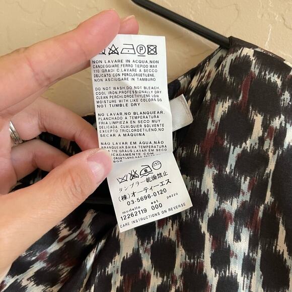 New MaxMara Silk Animal Print Drape Ombre Sheath Dress US 6 - Picture 7 of 7
